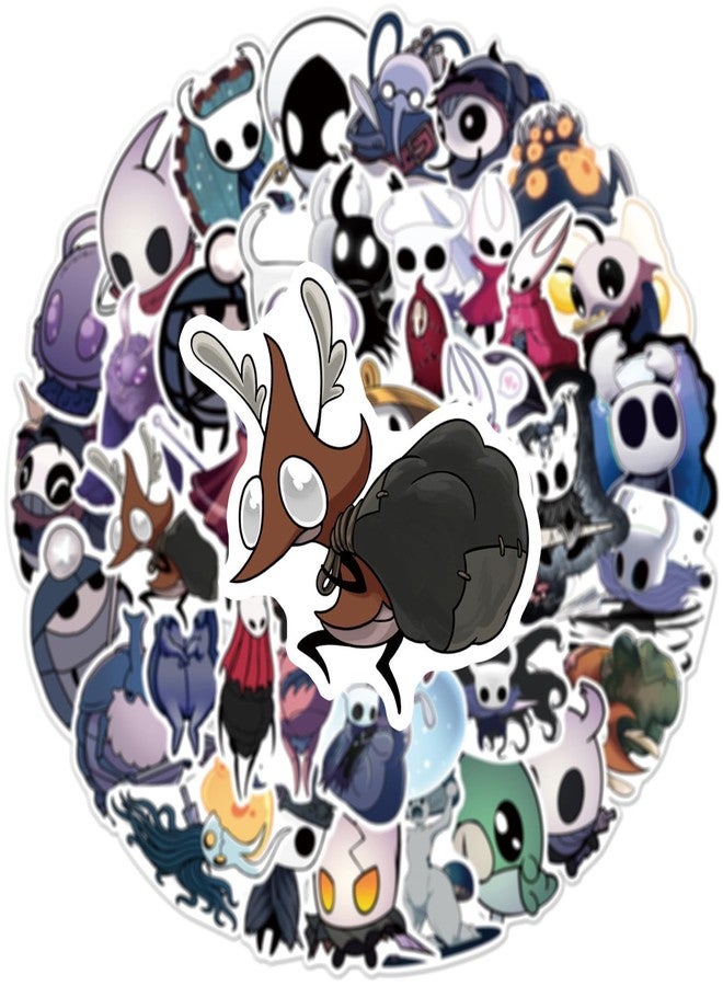 Cannity 50PCS Hollow Knight Stickres for Kids Teens Halloween Stickers for Water Bottles Laptop Luggage Waterproof Vinyl Decals Reward Stickers(Gray) - Image 4